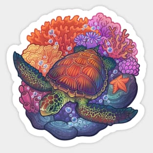 Sea Turtle Reef Sticker